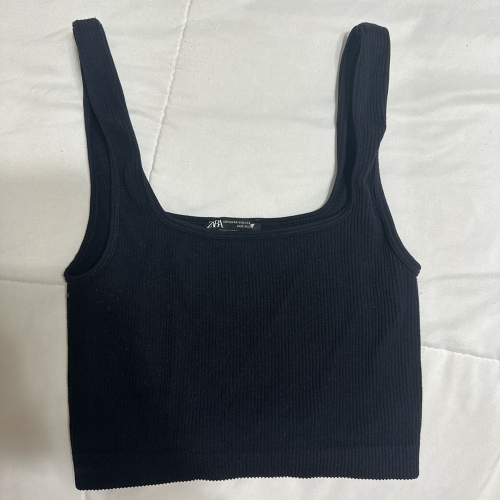 ZARA RIBBED CROP TOP